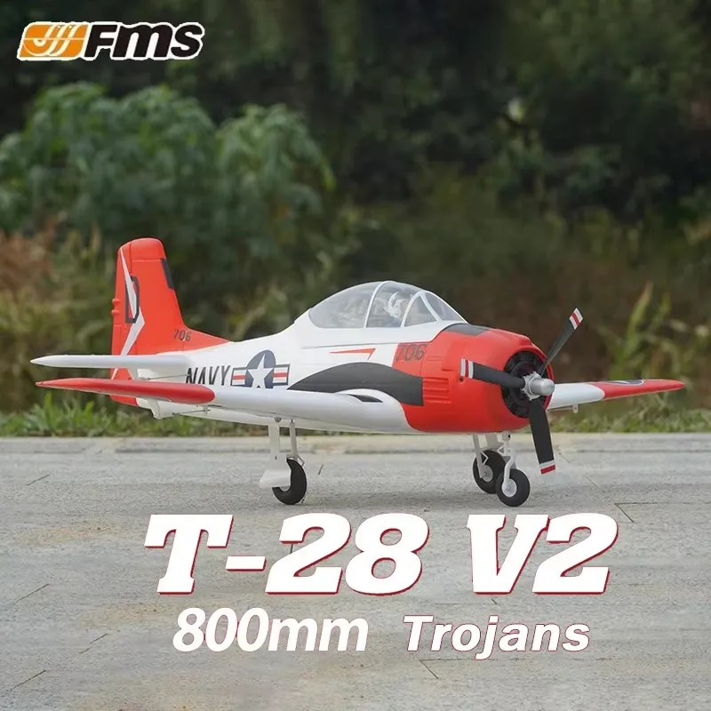 FMS 800mm T-28 Trojans Fixed Wing Entry Electronic Remote Control Model Aircraft World War II Model Aircraft Adult Toy