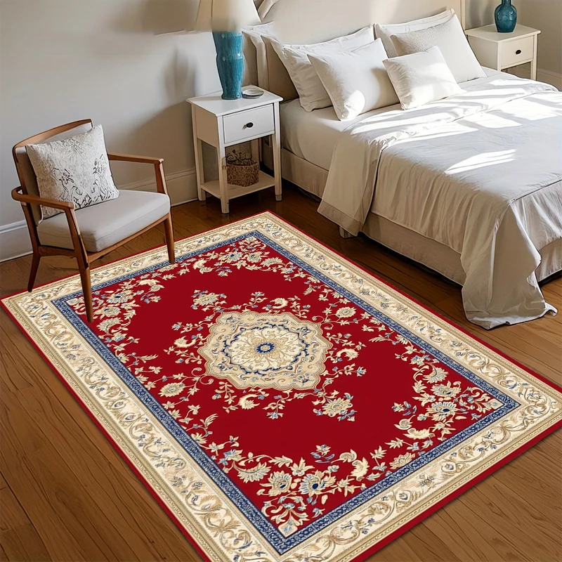 Modern Navy Blue Geometric Rug Luxury Gold Line Abstract Living Room Carpet Nordic Triangle Bedroom Floor Mat