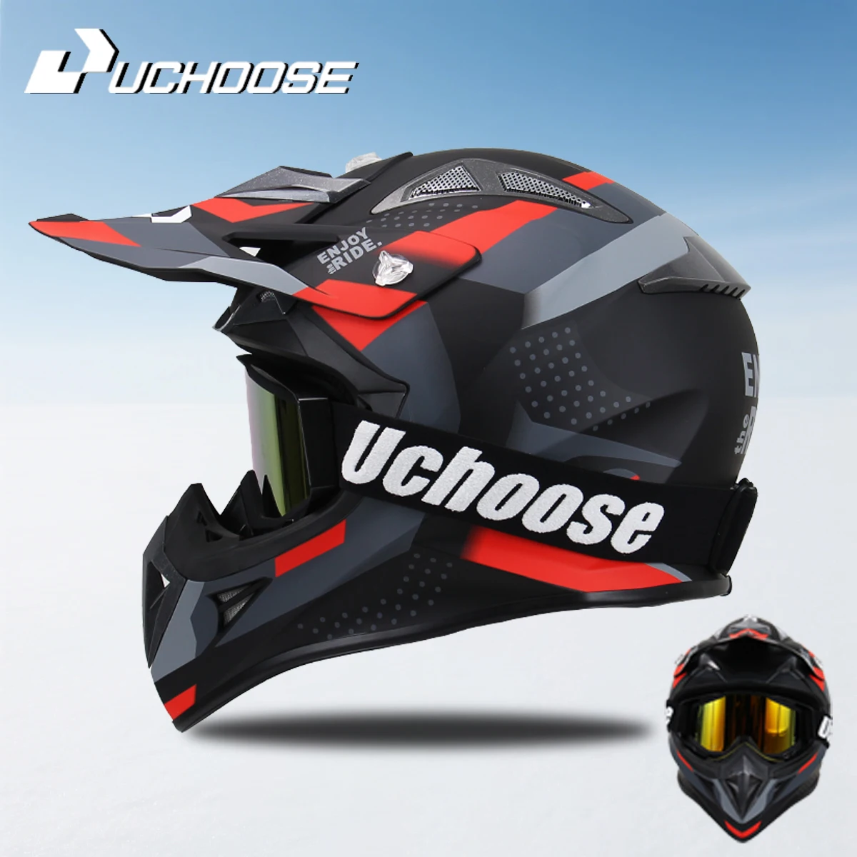 

116 High Quality Motorcycle Off Road Racing Helmet ATV Forest DH Mountain Bike Full Helmet DOT Approved Gift Off-road goggle