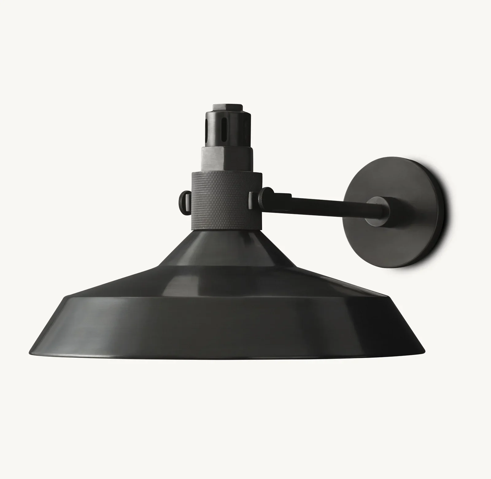 

Modern Outdoor Wall Lamp with Black Metal Shade and Brass LED Light Source for Hotel and Garden Decoration
