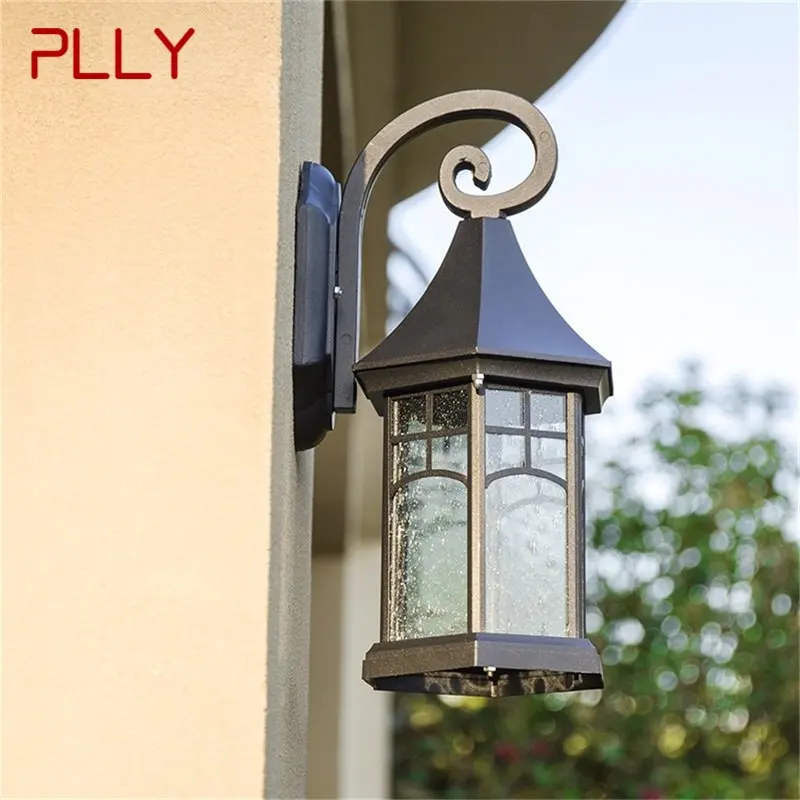 

PLLY Outdoor Retro Wall Sconces Light LED Waterproof IP65 Black Lamp for Home Porch Decoration