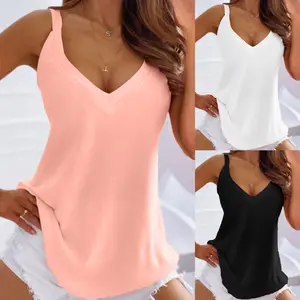 Mujer verano Sexy cadena con tirantes estampado Color solido chaleco camisa suelta comoda tirantes moda para mujer AliExpress