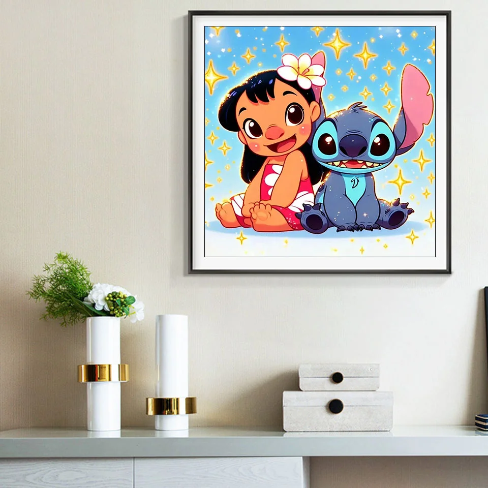 Disney Diamond Embroidery Lilo Stitch Picture Of Rhinestones Full Square Diamond Mosaic Animal Painting Cartoon Wall Art