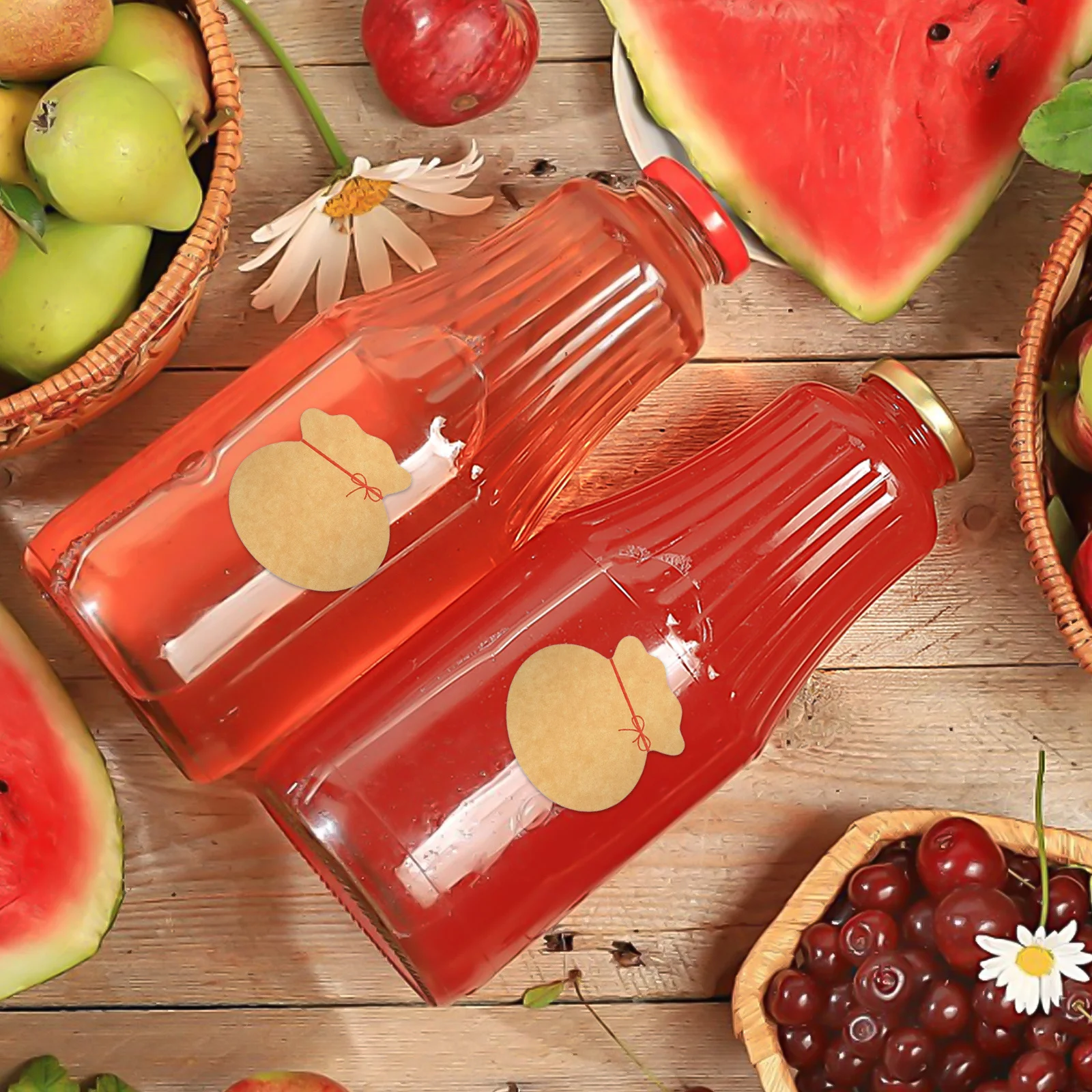 Etichette per bottiglie di vino Kraft Adesivi di carta adesiva vuota per fogli di etichette per vino di frutta per feste di matrimonio fai-da-te Fogli di etichette Kraft