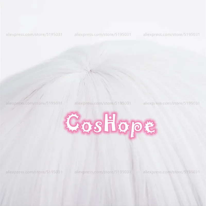 2025年 サイギク・ジョノ 30cm ショート シルバーホワイト レッド ウィッグ アニメ コスプレ 耐熱性合成ウィッグ