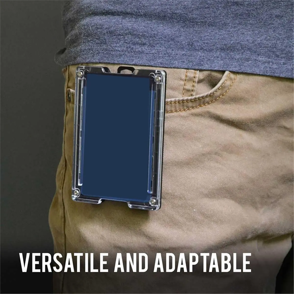 Clip Wallet, Hard Wearing Card Bag with Rope, Can Hold 1-4 Cards, Metal Not Easily Damaged,Portable and Space Saving