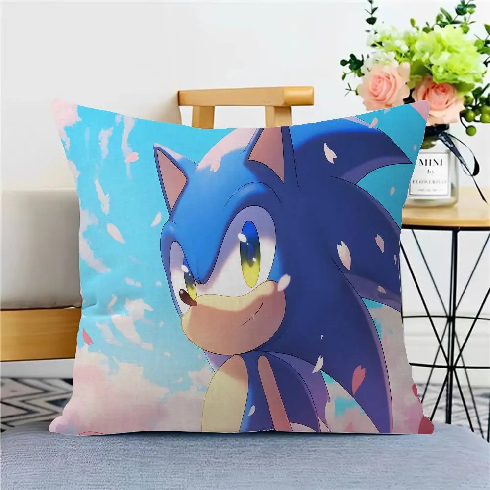 Classic Game S-SonicS 45*45cm Cushion Cover Pillow Cover Decor Pillowcase Home Pillowcase for Couch Pillow
