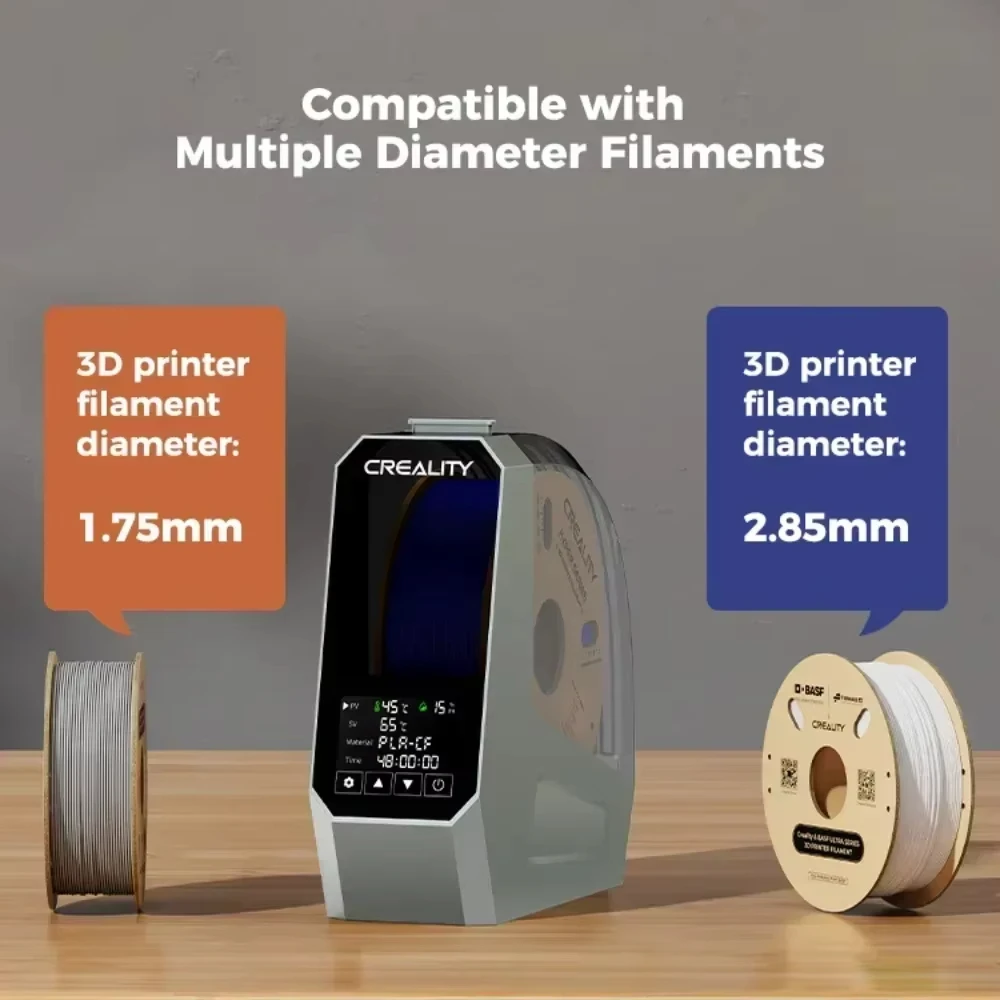 

Space π Filament Dryer Box 360° Hot-air Heating 1.75mm& 2.85mm Filaments 48 Hours Timer Real-time Humidity Monitoring