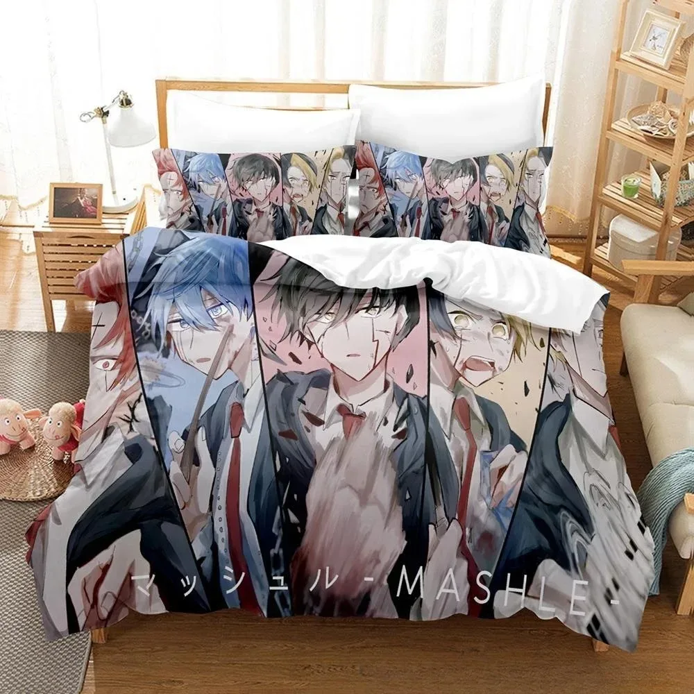 Nowy zestaw pościeli 3D Anime Mashle Magic and Muscles Single Twin Full Queen King Size Bed Set Adult Kid Bedroom Duvet Cover Sets