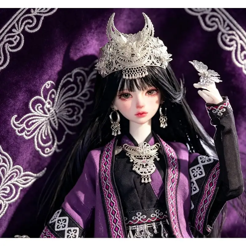Shugafairy 1/4 Bjd Doll Full Set Miao Ethnic Style Resin Ball‑Jointed Art Collectible Doll For Adult