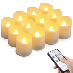 FPOO Flameless LED Tea Candle with Battery Flicker Tealight Timer Remote Control for Home Decor Wedding Festival Birthday