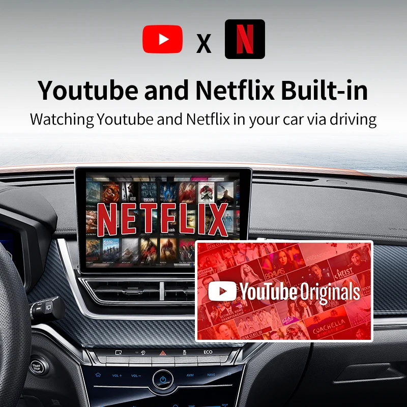 Ushilife CarPlay Video Box Android AI Box SIM Card Network for YouTube Netflix TV Play for Meeting Room Car Home