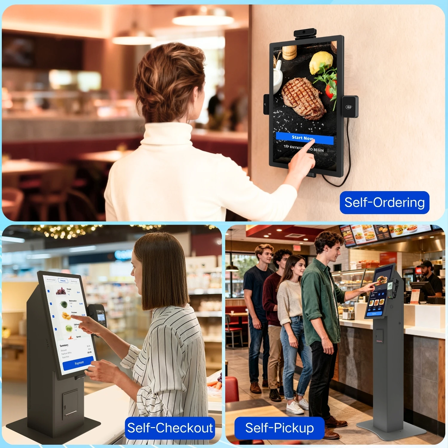 Self-Service Interactive Ordering Kiosk 21.5