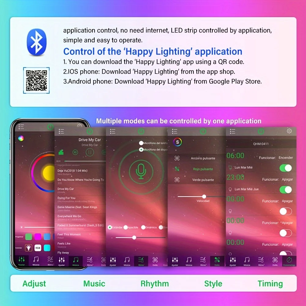 USB LED RGB Strip Lights PC TV Backlight Touch Control Support Tuya App 5050 Music Sync Led Tape Color Changing for Party Gaming