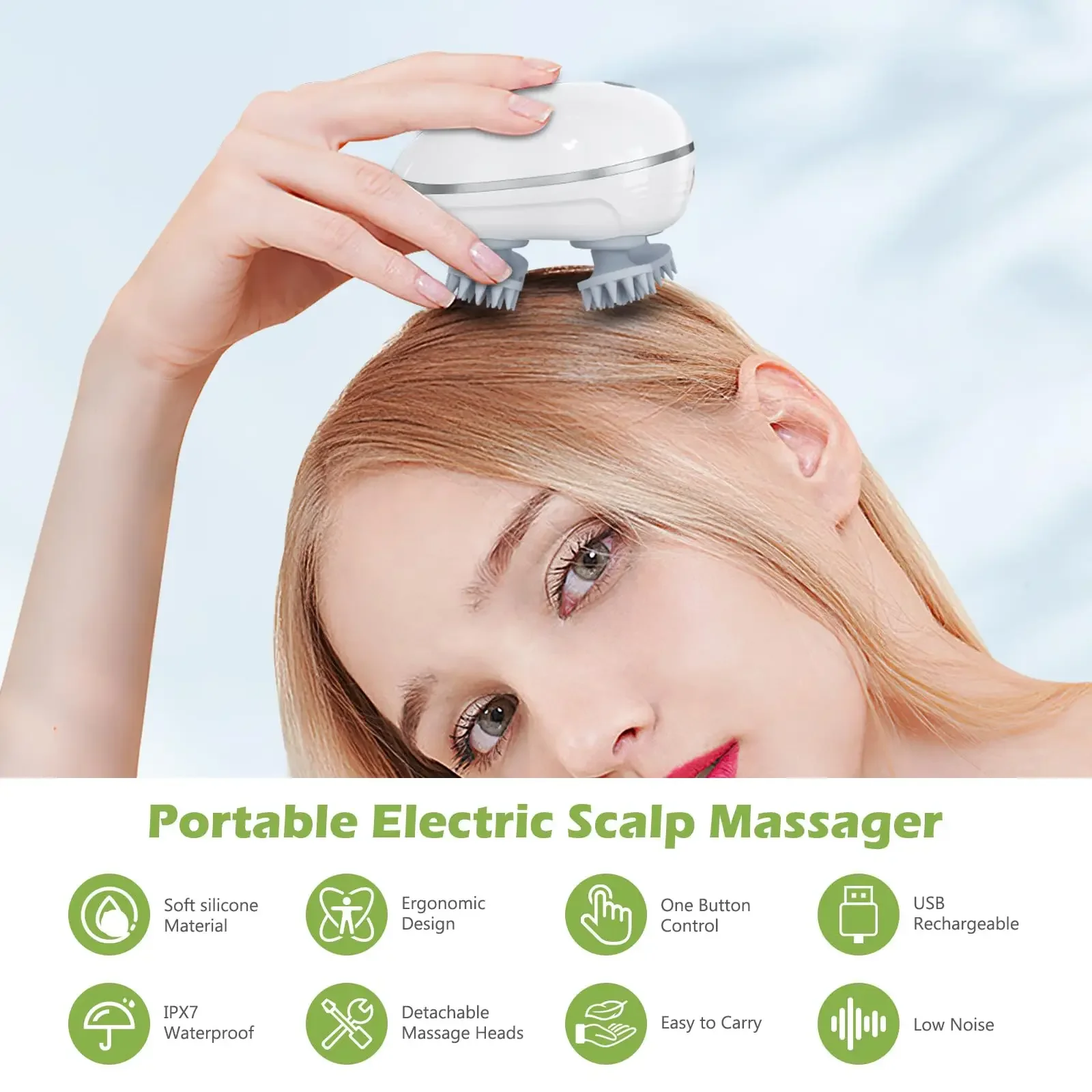 Electric Head Massager Scalp Relax Vibration Scalp Massager Kneading  Rechargeable Head Massage Machine Women/Men/Dog/Kitten - AliExpress 66