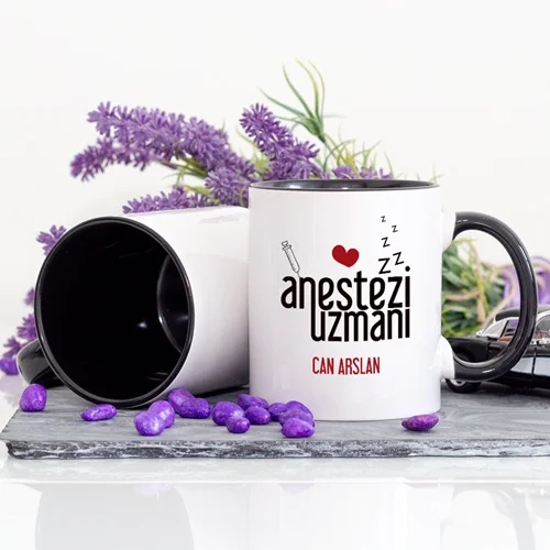 Personalized navy blue color anesthesia expert mug cup