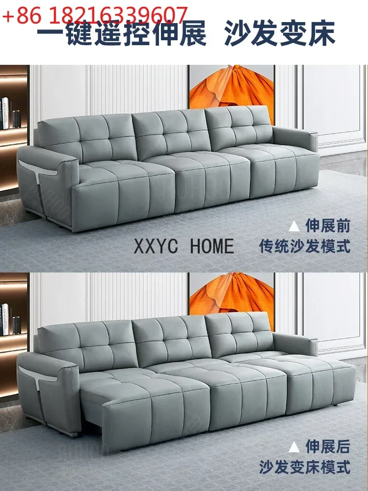 TAO Leather Electric Function Sofa Bed Telescopic Dual-Use
