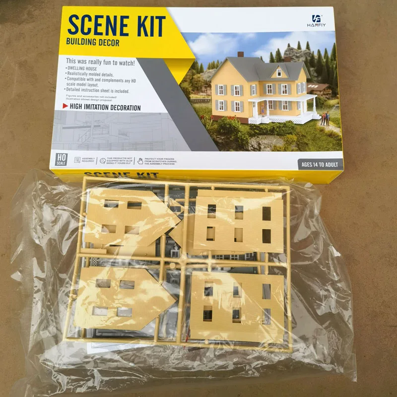 1set 1:87 Ho Scale Model Dwelling House American Style Courtyard Model Scale Kit Building Material Model Train Railway Layout