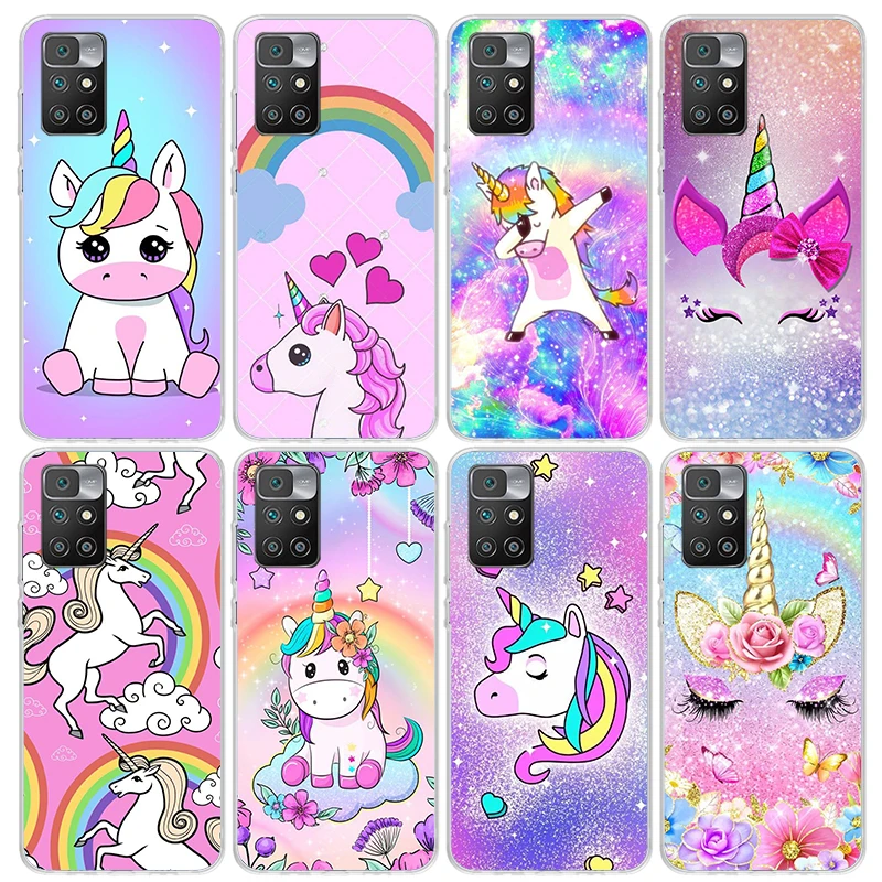 Pink Unicorn Rainbow Phone Case For Xiaomi Redmi 12C 12 10C 10A 10 9C 9A 9T 9 8A 8 7A 7 6A 6 Pro K60 K40 K20 S2 Print Fundas