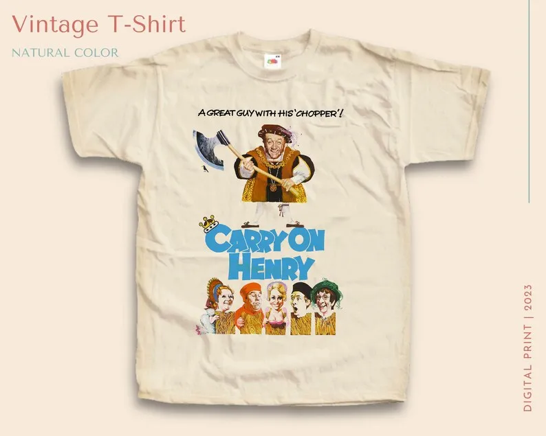 

Vintage TShirt Carry on Henry NATURAL color Men Woman Unisex T-Shirt Digital Print Sizes