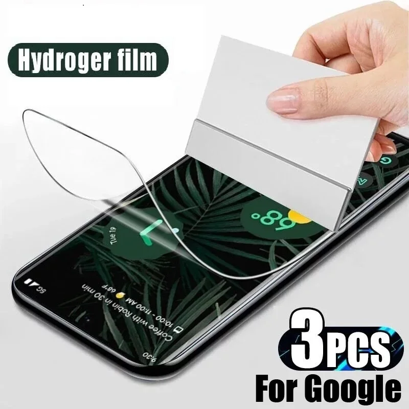 3PCS Hydrogel Film For Google Pixel 7 8 6 Pro 7A 6A Front Soft Screen Protector Full Cover HD Clear Not-Glass