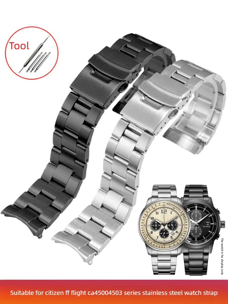 Suitable for Citizen FF Flight CA4500 CA4559 CA4505 Light Kinetic Energy Arc Stainless Steel Strap