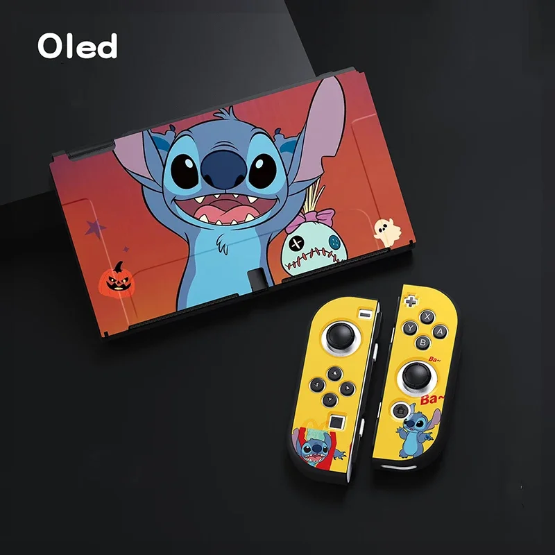 Funda protectora Disney Lilo Stitch Switch Oled Lite, bonitas figuras de dibujos animados, carcasa suave antideslizante, funda para consola de juegos, regalos de cumpleaños