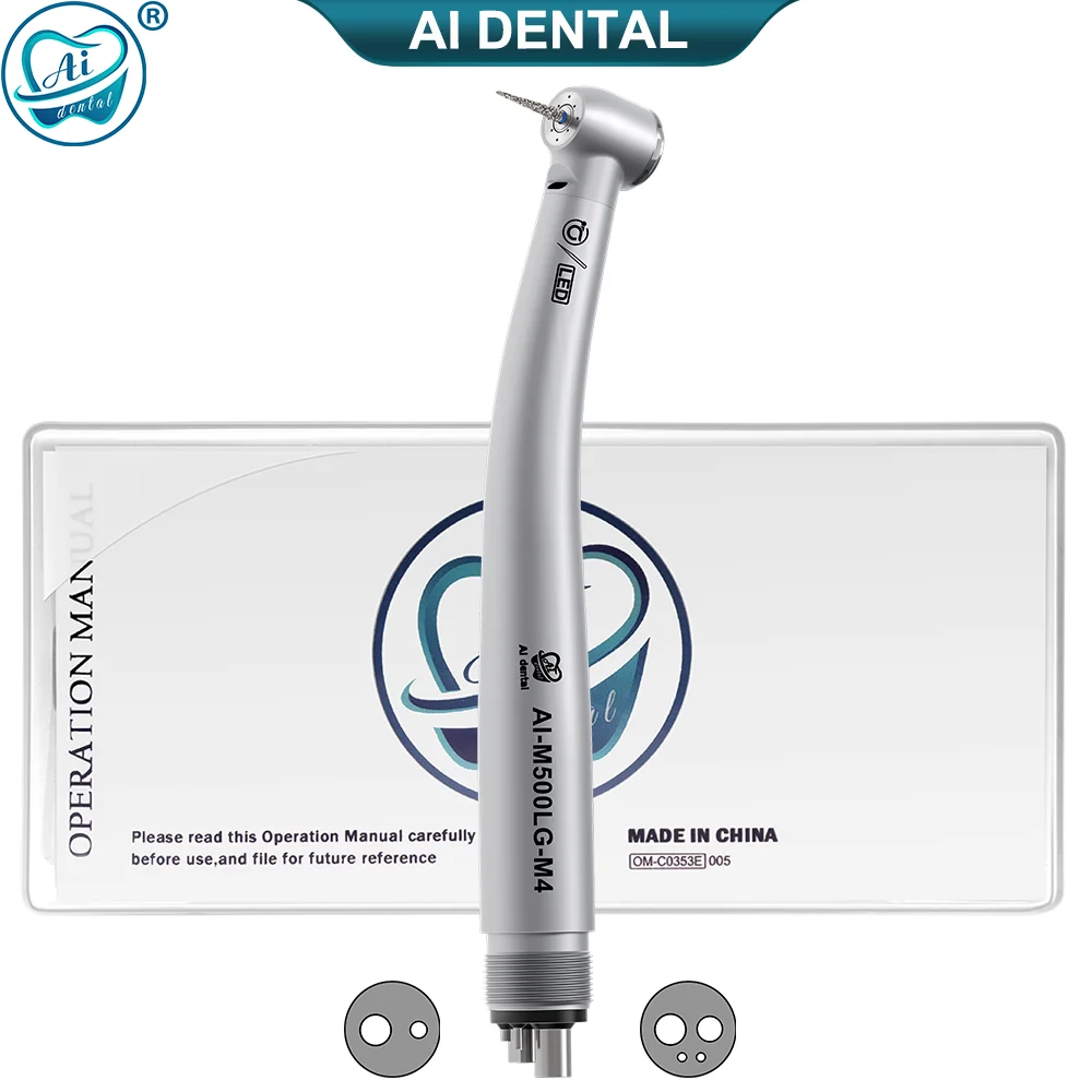 Dental high speed handpiece AI-M500LG-M4/B2 miniature head air turbine hand piece 2 or 4 holes clinic equipments with DynaLED