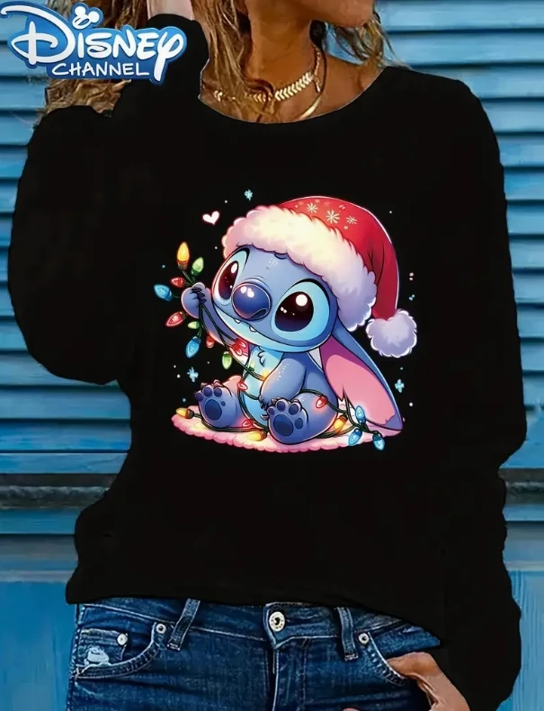 

Disney long sleeved T-shirt for both men and women, stylish, versatile, affordable, and a must-have top for Christmas.