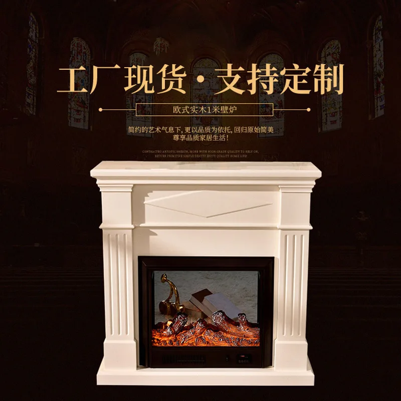 

European style simple simulation fire heating electric fireplace wall decoration cabinet electric heating furnace