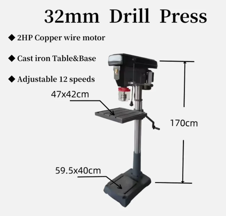 20 Inch 32mm Industrial Heavy Duty Floor Rack Benchtop Drilling Machine Drilling Machine