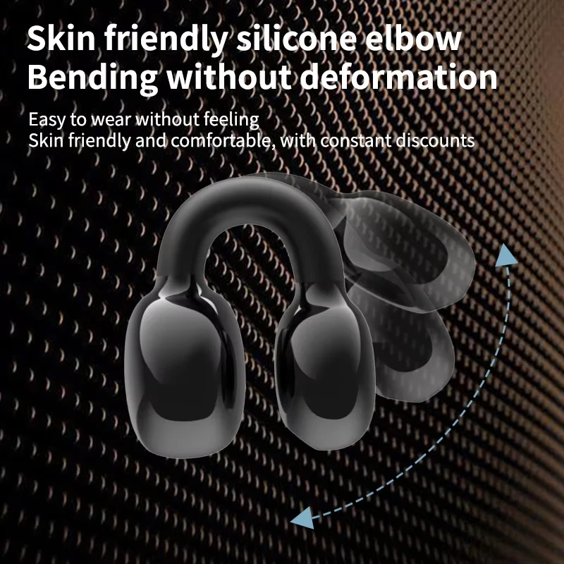 Wireless Bluetooth Earphone Single Ear Bone Conduction Earphone Clip Ear Music Noise Cancelling HD Call Sports Gaming Earphone