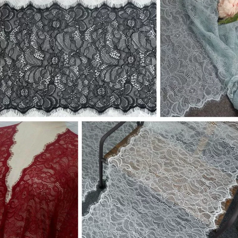 

(3 ярда/лот) черно-белая кружевная лента для ресниц, тканевое украшение, аксессуары для свадебного платья «сделай сам», лента ручной работы
