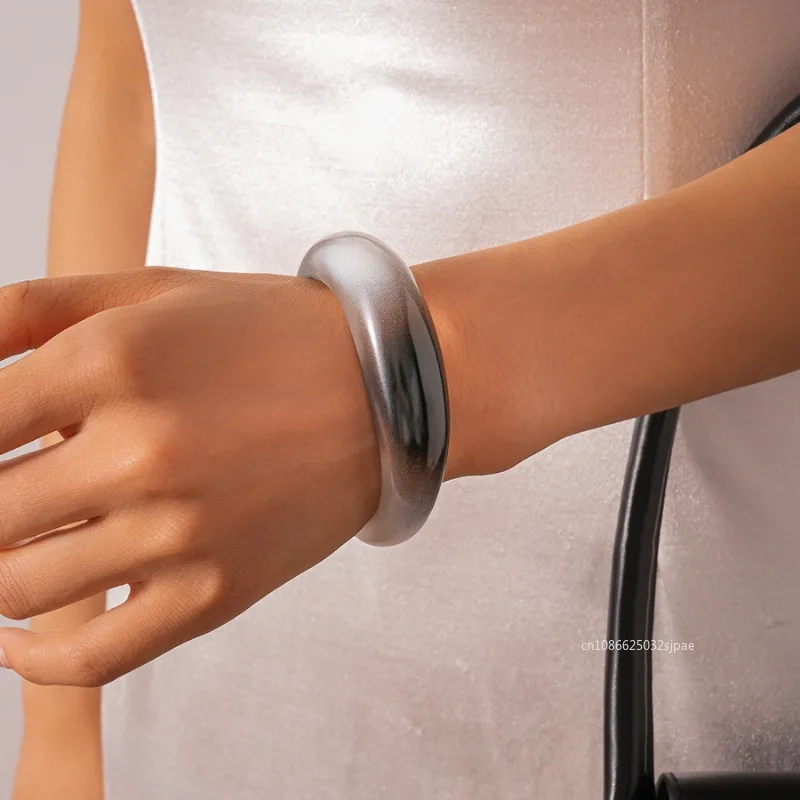 جديد النمط الصيني الاكريليك التدرج الإسورة للنساء هندسية التعميم افتتاح الراقية سوار المرأة حلية مجوهرات 2025 هدية #3