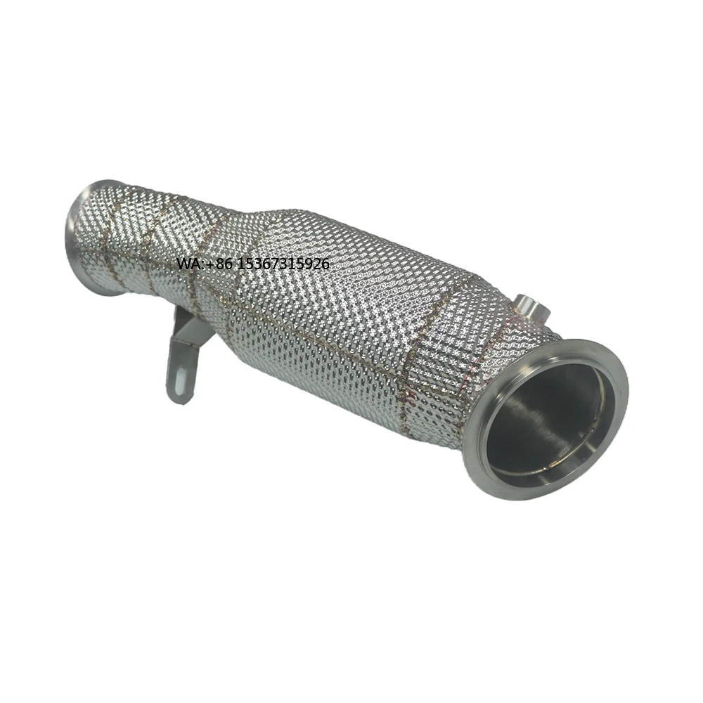 

High-Flow Downpipe with heat shield M135i M235i M435i F20 F21 F22 F30 F32 F33 F87 N55 2014+ catalytic converter downpipe