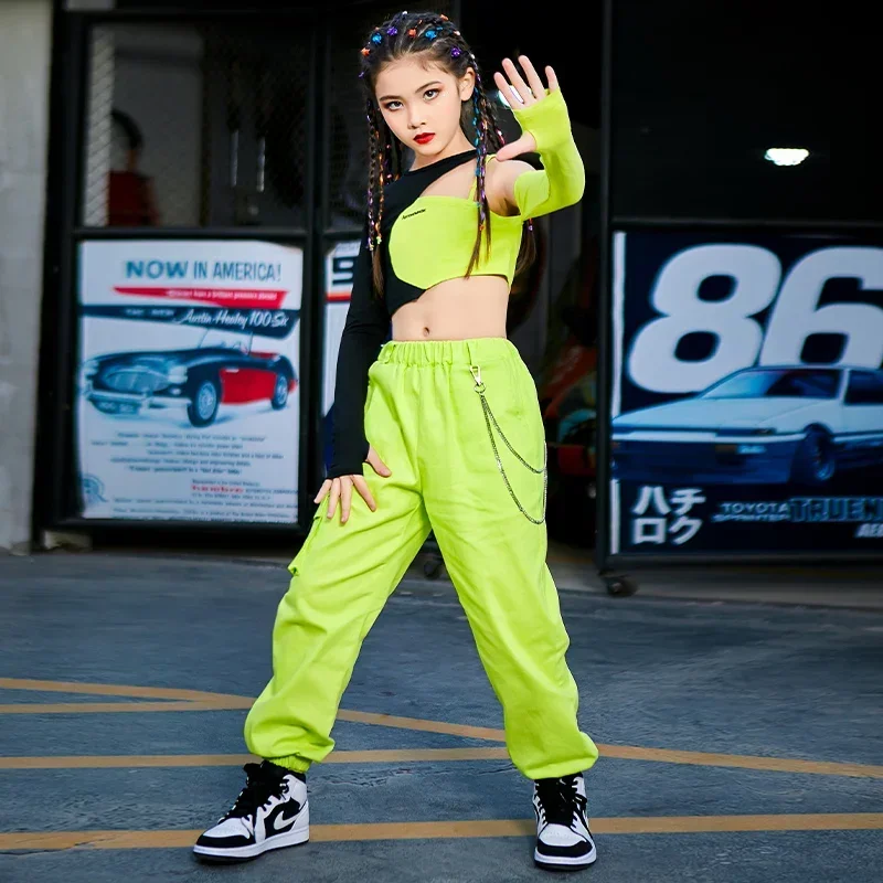 Modern Dance Hip Hop Rave Clothes Jazz Dance Costumes For Girls Fashion Hiphop Suit Children Street Dance Outfits