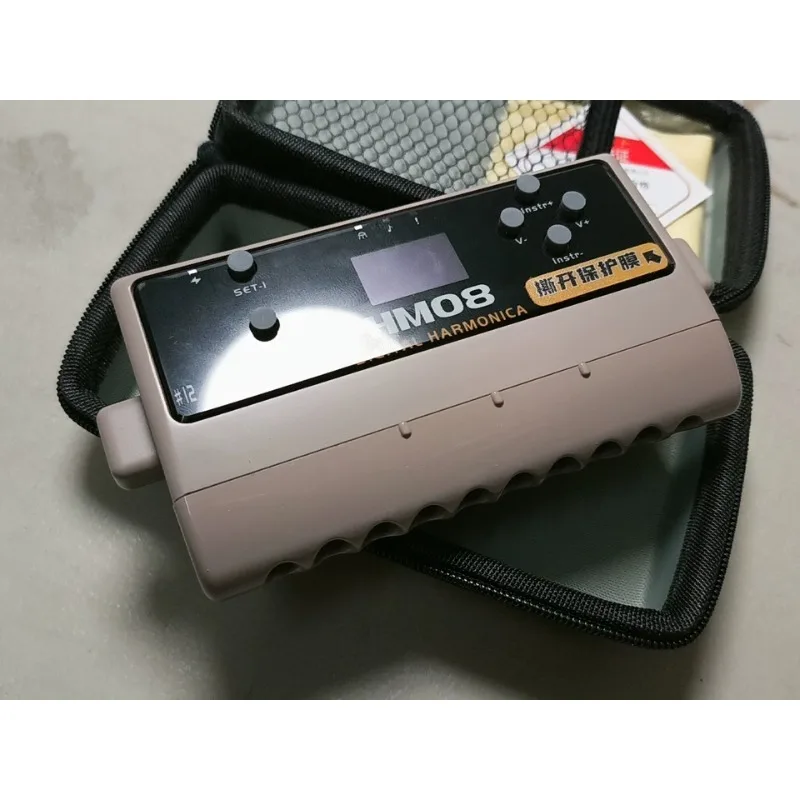 HM08S Electric Harmonica 8-hole Musical Instrument with Built-in 72 Tones Portable Electronic Music Chromatic Harmonica