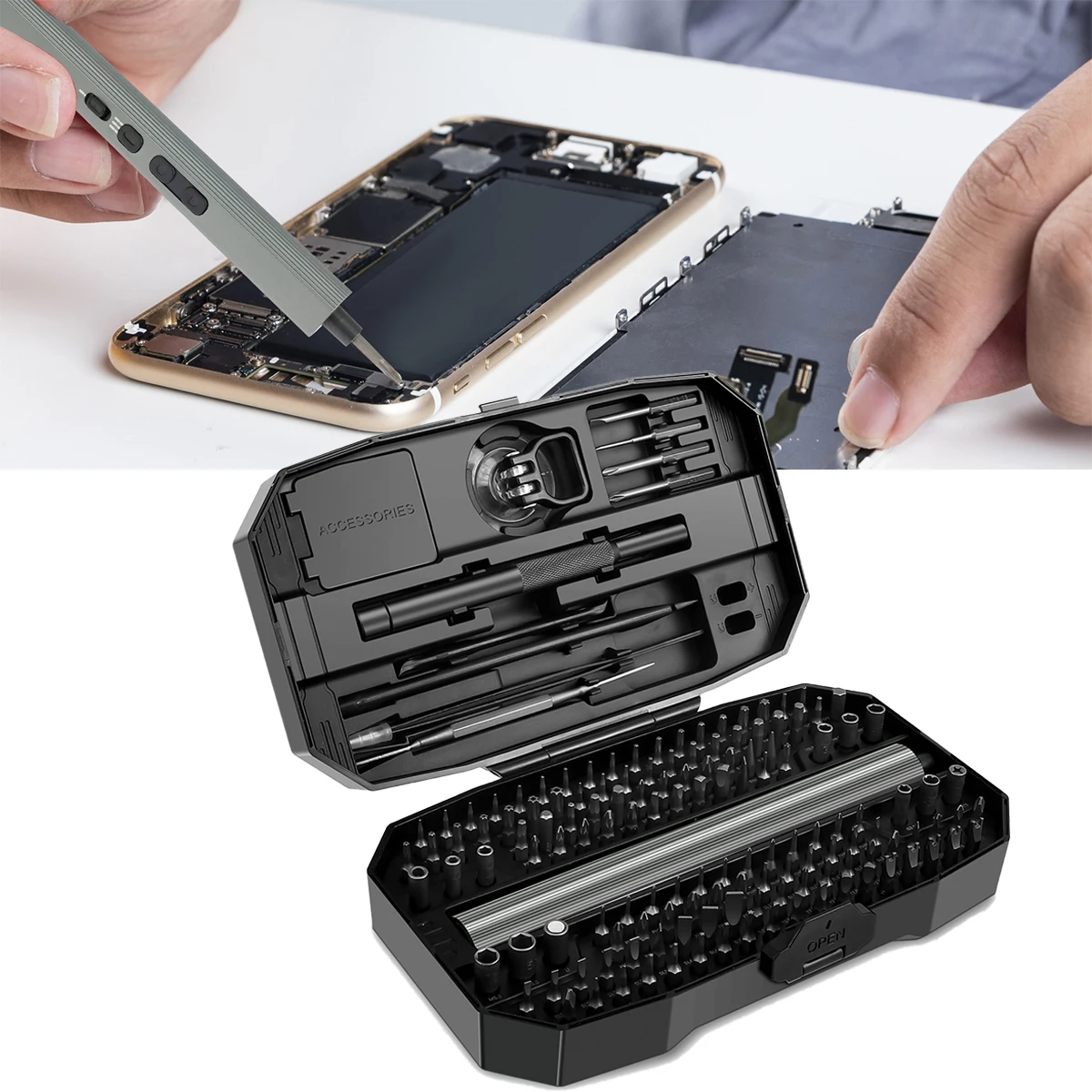 

Mini Electric Screwdriver Cordless Precision Small Screwdriver Tool Set with LED USB Rechargeable for Phone Laptop Repair