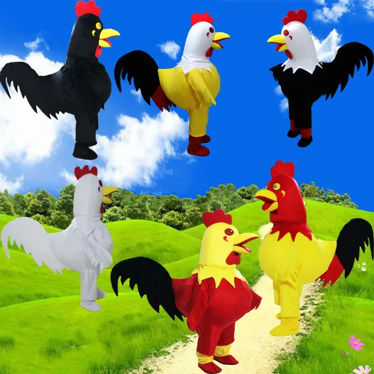 2017 New Rooster Mascot Costume Cock Costume Halloween Christmas Funny Animal Chicken Mascot Clothing Adult Size Halloween Dress