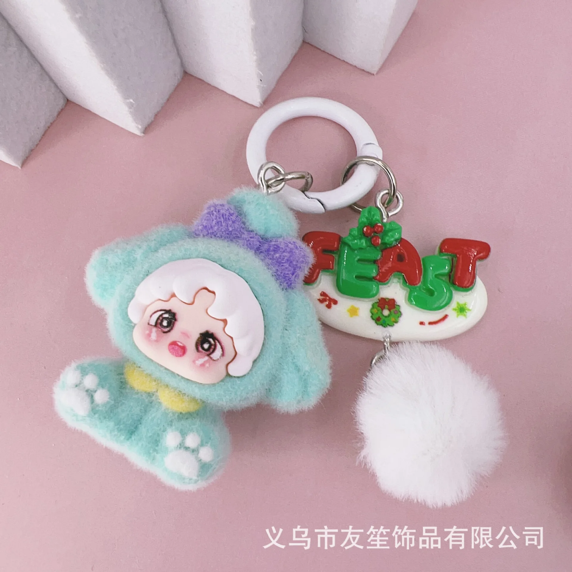 1PCSNewly released small bear three-dimensional keychain, Christmas atmosphere pendant, accessory figurine keychain