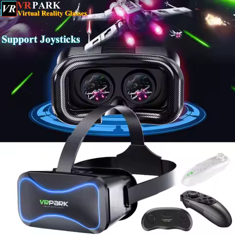 V7 4K Virtual Reality VR Glasses 3D Glasses Google Cardboard Box Headset Helmet for IOS Android Phone 4.7-6.7",Support Joysticks