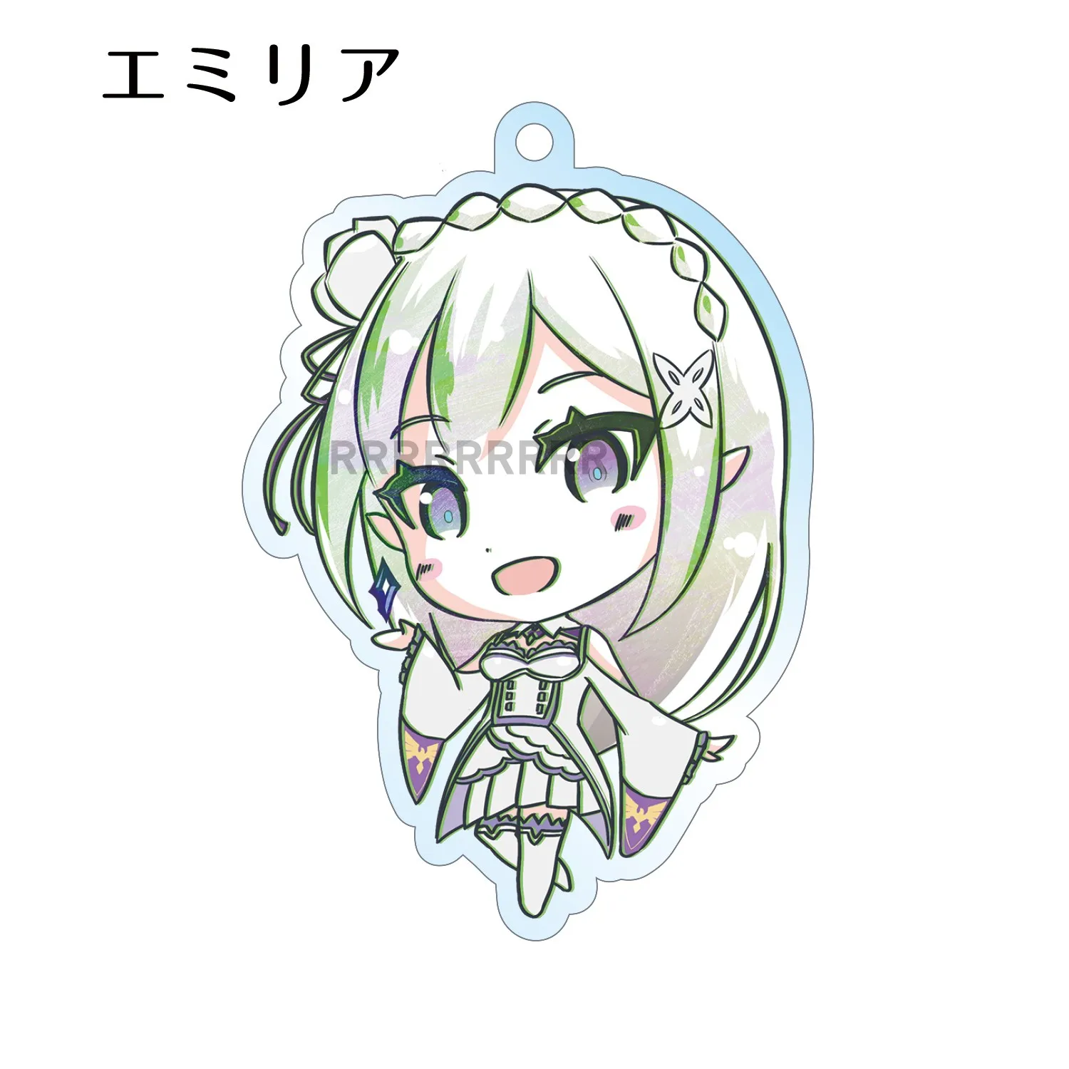 Game Frederica Rem Emiria Emilia Beatrice Echidna Keychain Doll Anime Acrylic Keyring Pendant for Gift