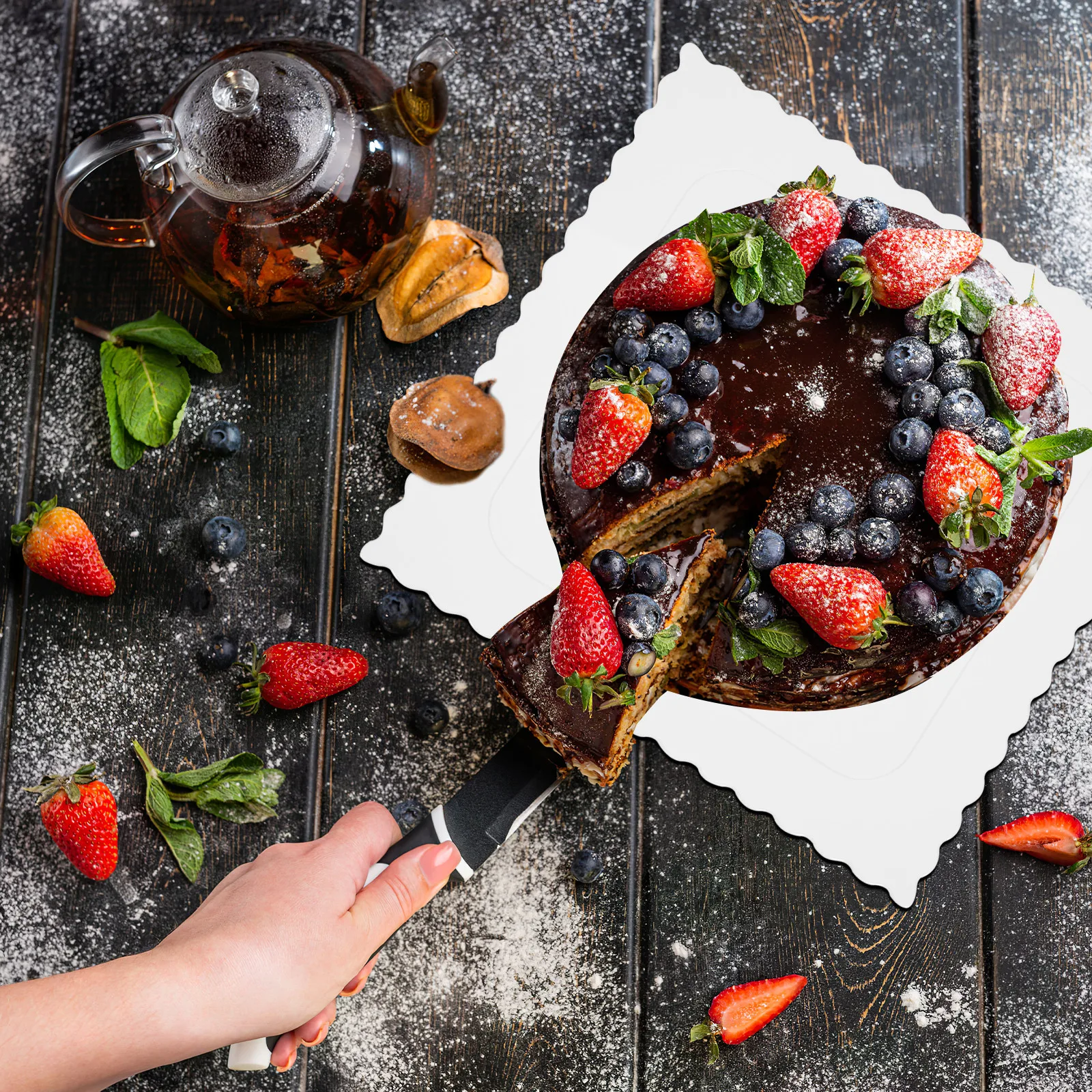 

2 Pcs Coffee Table Cake Spacer Food Trays Wedding Plastic Board Decorative Boards