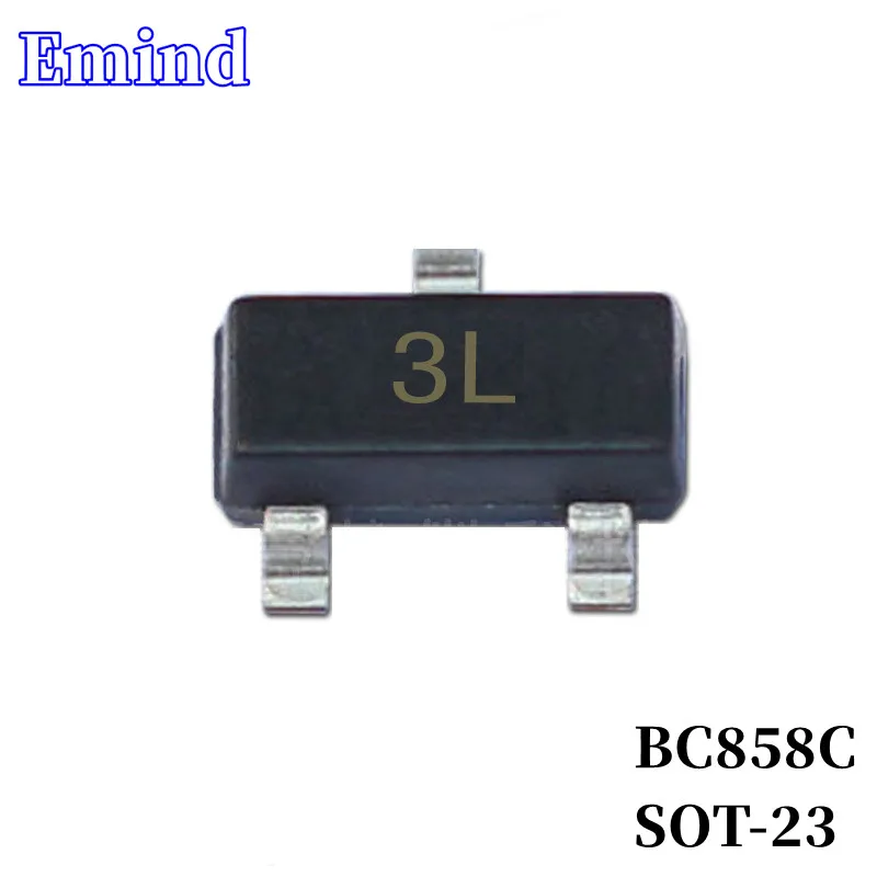 100/200/300Pcs BC858C SMD Transistor Footprint SOT-23 Silkscreen 3L Type PNP 30V/200mA Bipolar Amplifier Transistor