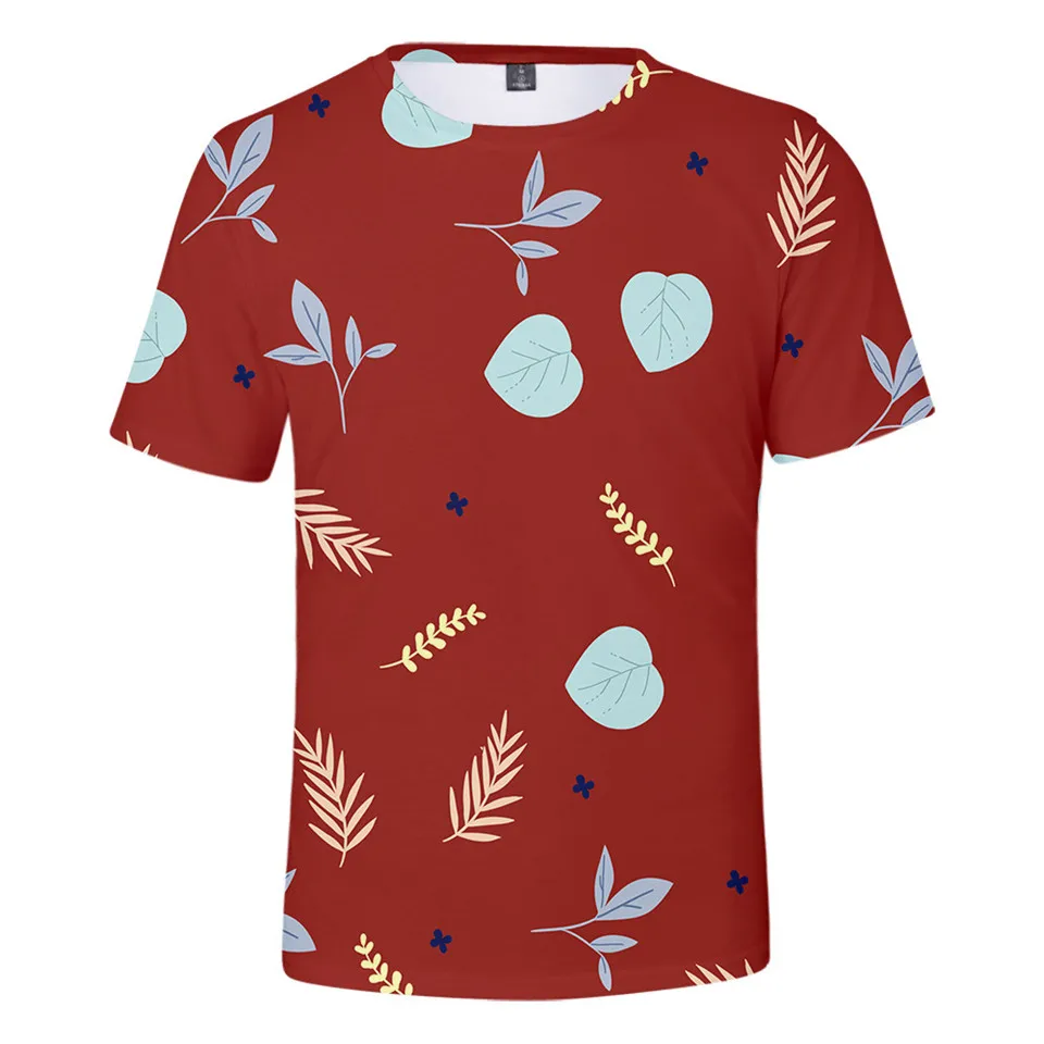 Homens e mulheres Maple Leaf Cenário Natural 3D Impresso T-shirt, camisola de manga curta, roupa casual, tops da moda