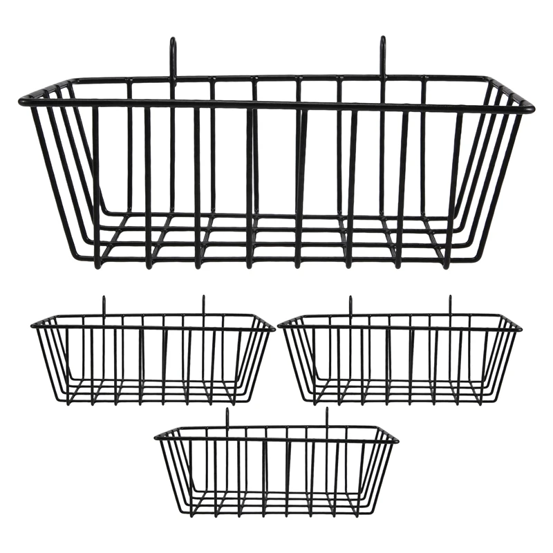 

4PCS Shelf For Design Metal Wall Grille, Shelf Design Grid Photo Wall Used For Lattice Photo Wall Wire Basket