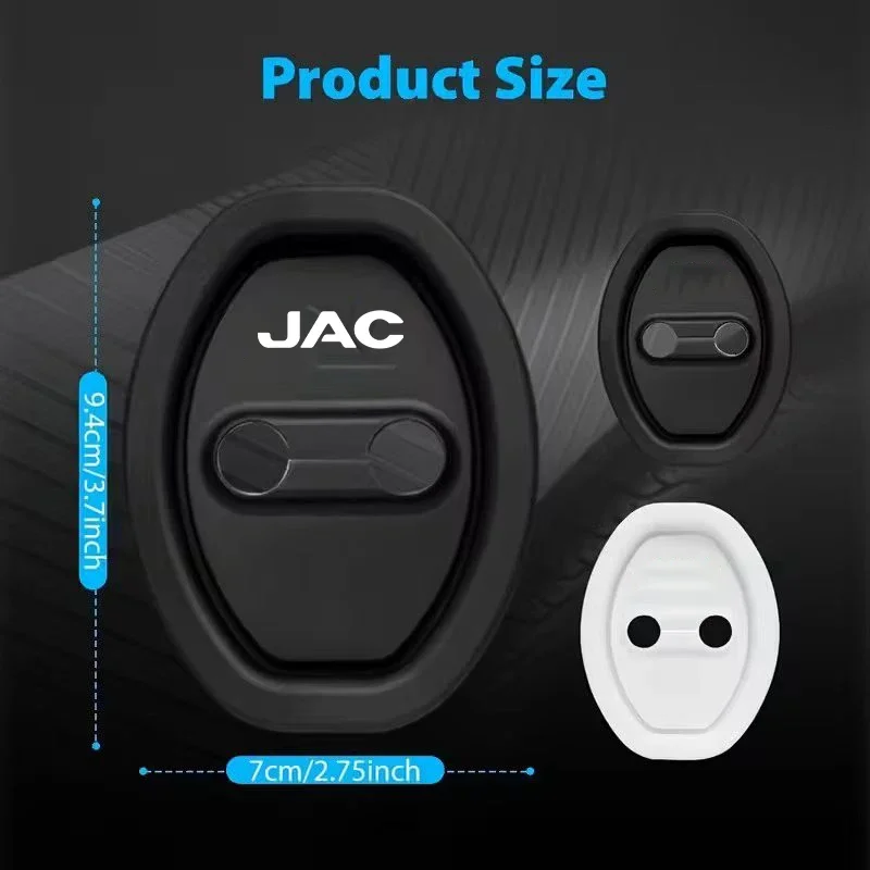 Silicone Car Door Lock Striker Covers 4Pcs Anti Noise Protective Caps for JAC Refine S2 S4 S7 X200 JS6 JS8 T8