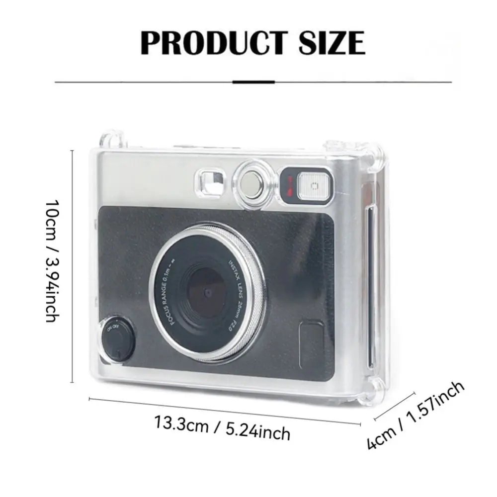 Transparent Instant Camera Case Crystal Shockproof Carrying Case Wear Resistant Portable for Fujifilm Instax Mini EVO