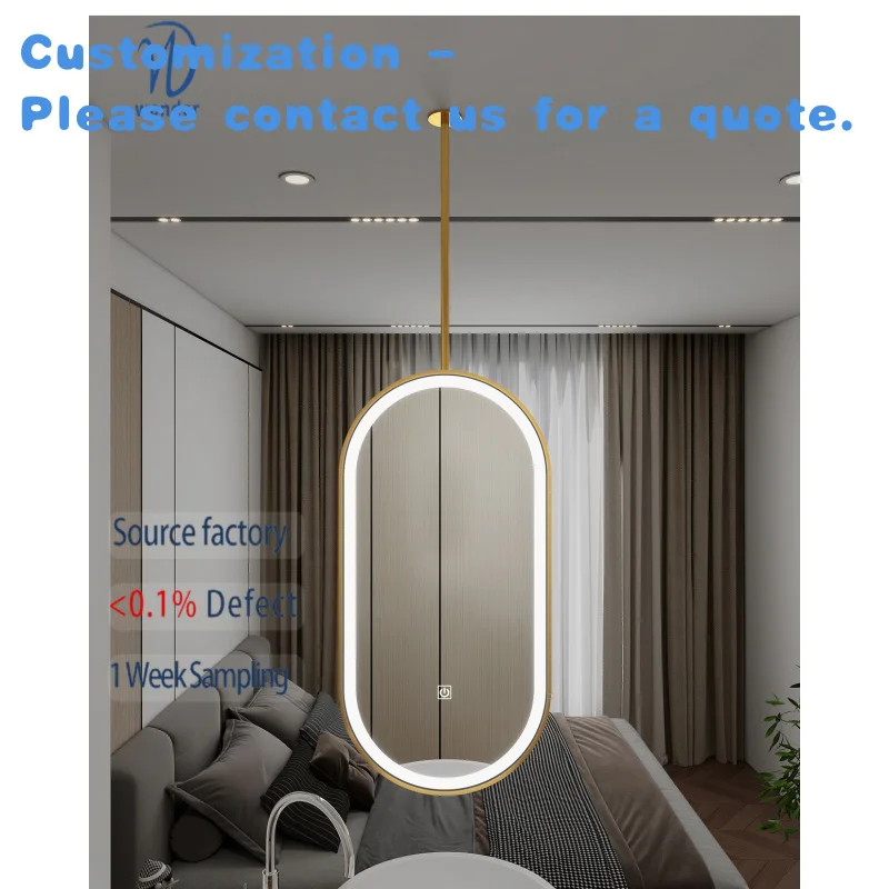 custom.Oval LED Illuminated Double-Sided bath mirror Home Hotel Barber Shop or Homestay Toilets Iron Other