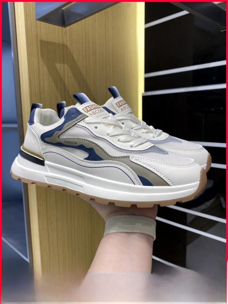 

Men's Fashionable Sporty Casual Shoes Breathable Mesh Upgraded Version Color Block Design Low Cut Slip on Running Shoes